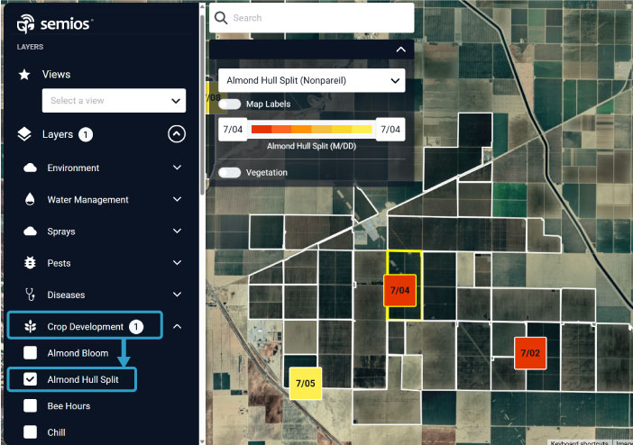 How to view hull split forecast on Semios hub.