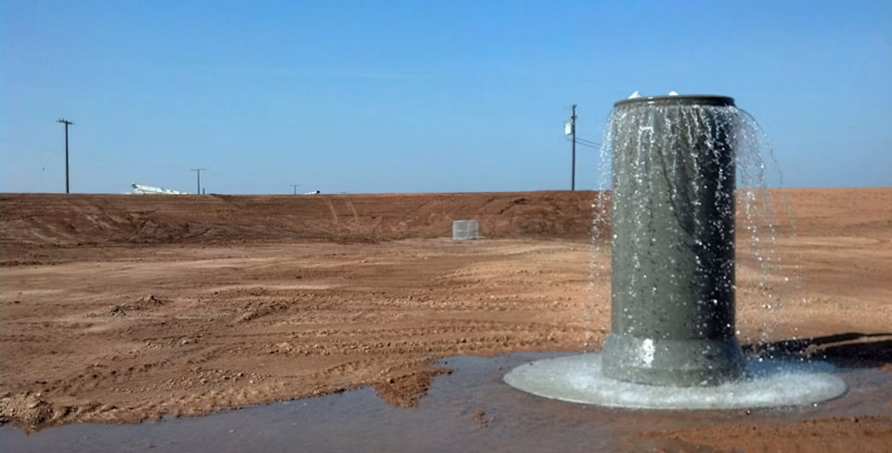 A reservoir is filling up with water