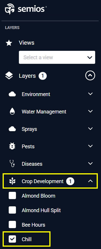 A screenshot of Semios Hub