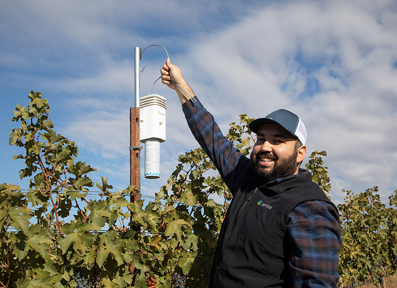 Semios field service tech installing the system